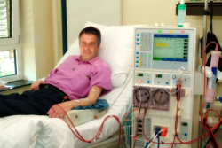 man undergoing dialysis